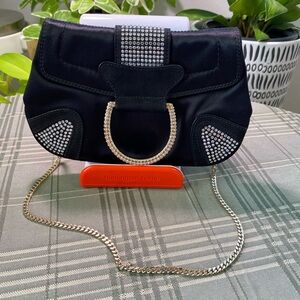 Dolce & Gabbana Black Mini Bag with Silver, Gold, and Rhinestone accents.
